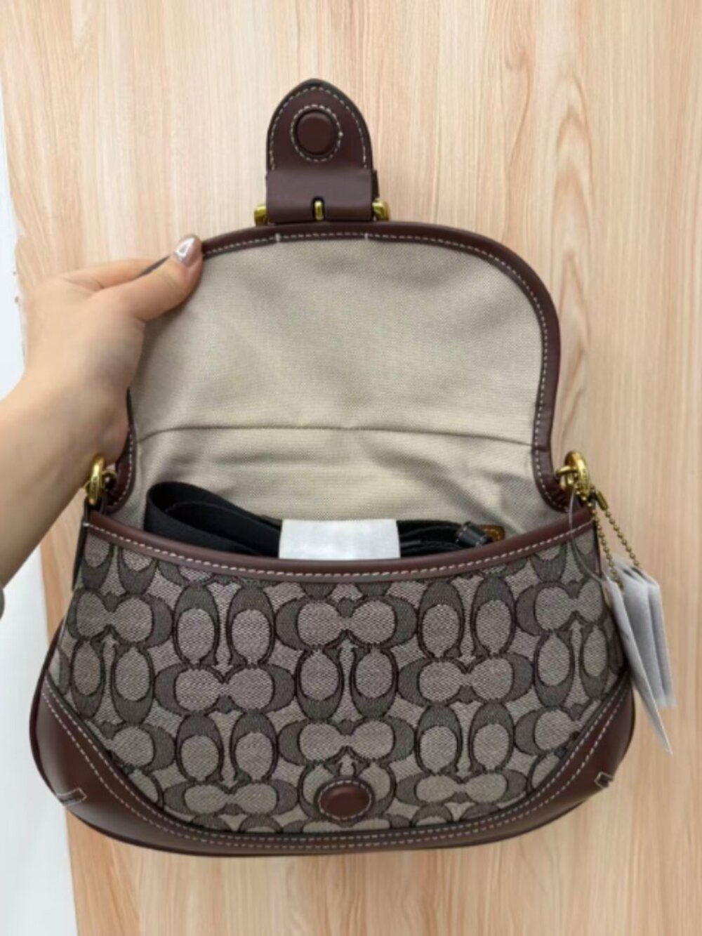 COACH Soho Bag Signature Jacquard Shoulder Bag CJ814 Brown Multi NEW - Picture 5 of 6